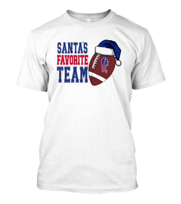 Santa's Favorite Team Buffalo Bills Christmas Football Holiday T-Shirt