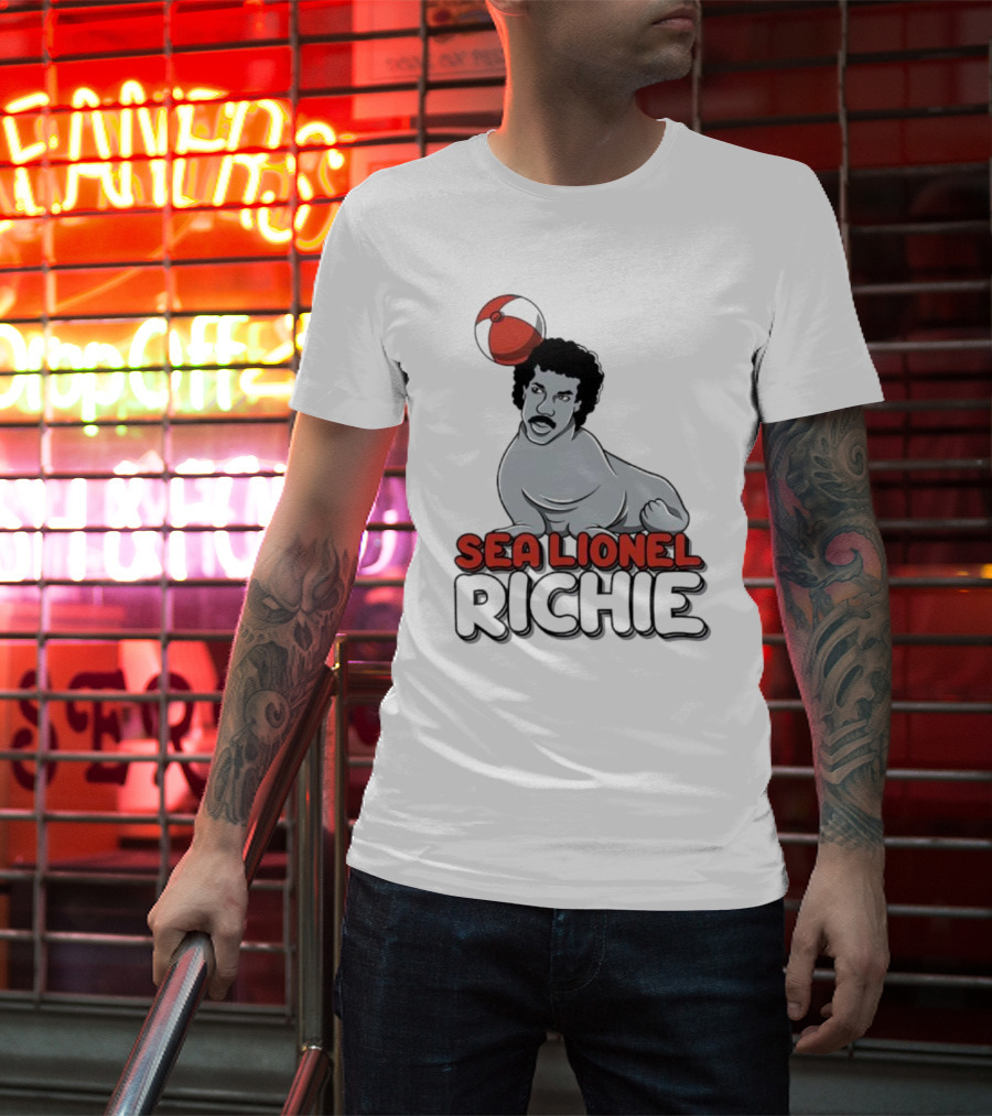 Sea Lionel Richie Beach Ball Animal Character T-Shirt