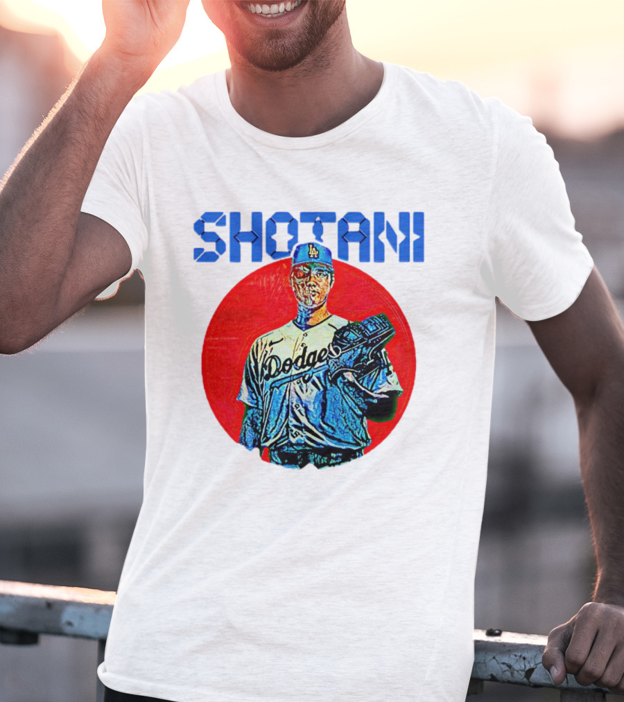 SHOTANI 17 Dodgers Japanese Flag T-Shirt