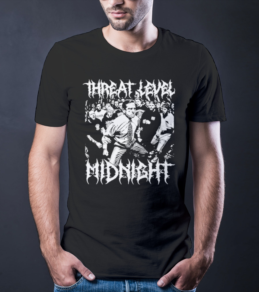 Threat Level Midnight Fight Scene Crowd Action T-Shirt