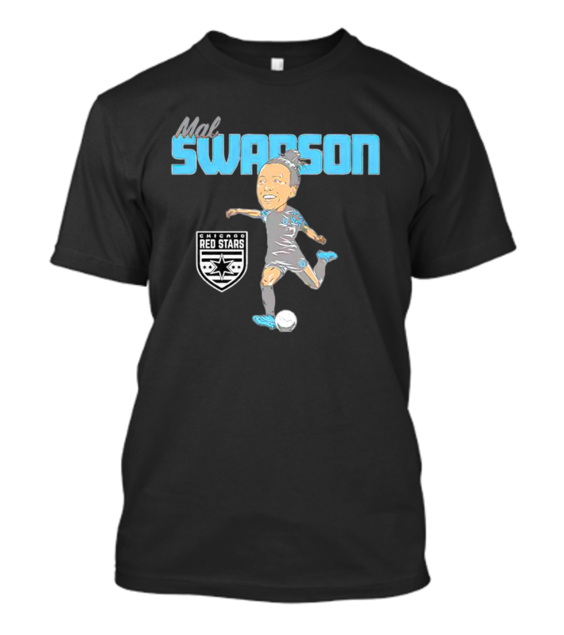 Mal Swanson Chicago Red Stars Soccer Caricature T-Shirt