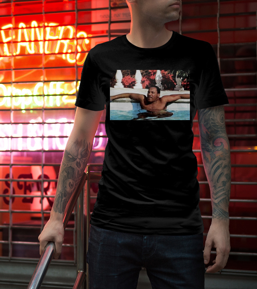 Martin Luther King Jr Relaxing In A Pool With Tropical Surroundings T-Shirt