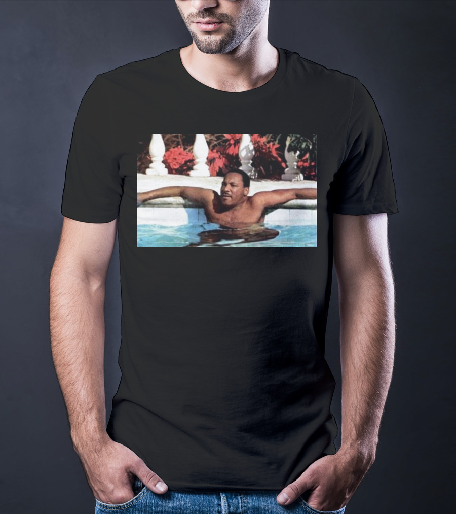 Martin Luther King Jr Relaxing In A Pool With Tropical Surroundings T-Shirt