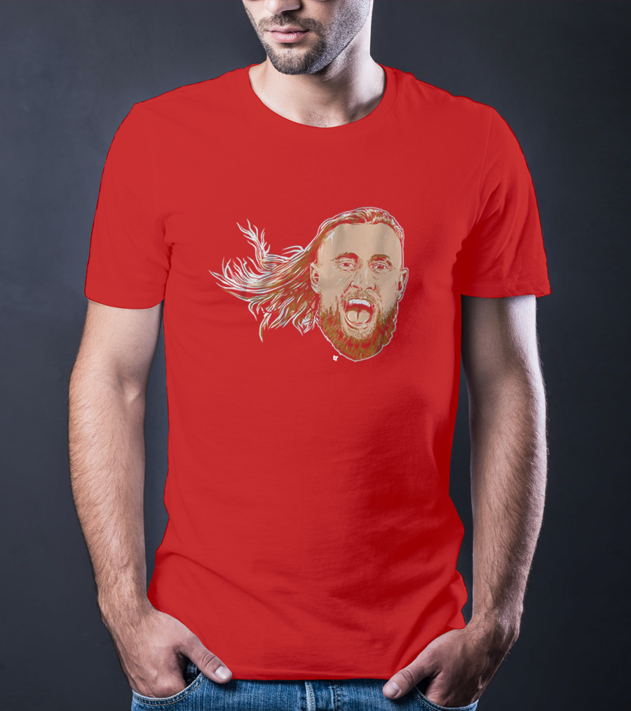 George Kittle Swag Head 49ers Red Beard Roaring Face T-Shirt