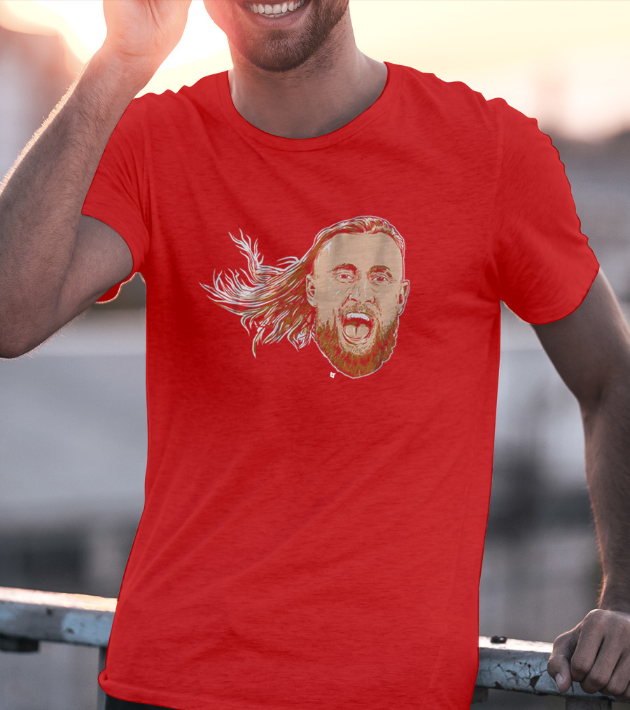George Kittle Swag Head 49ers Red Beard Roaring Face T-Shirt