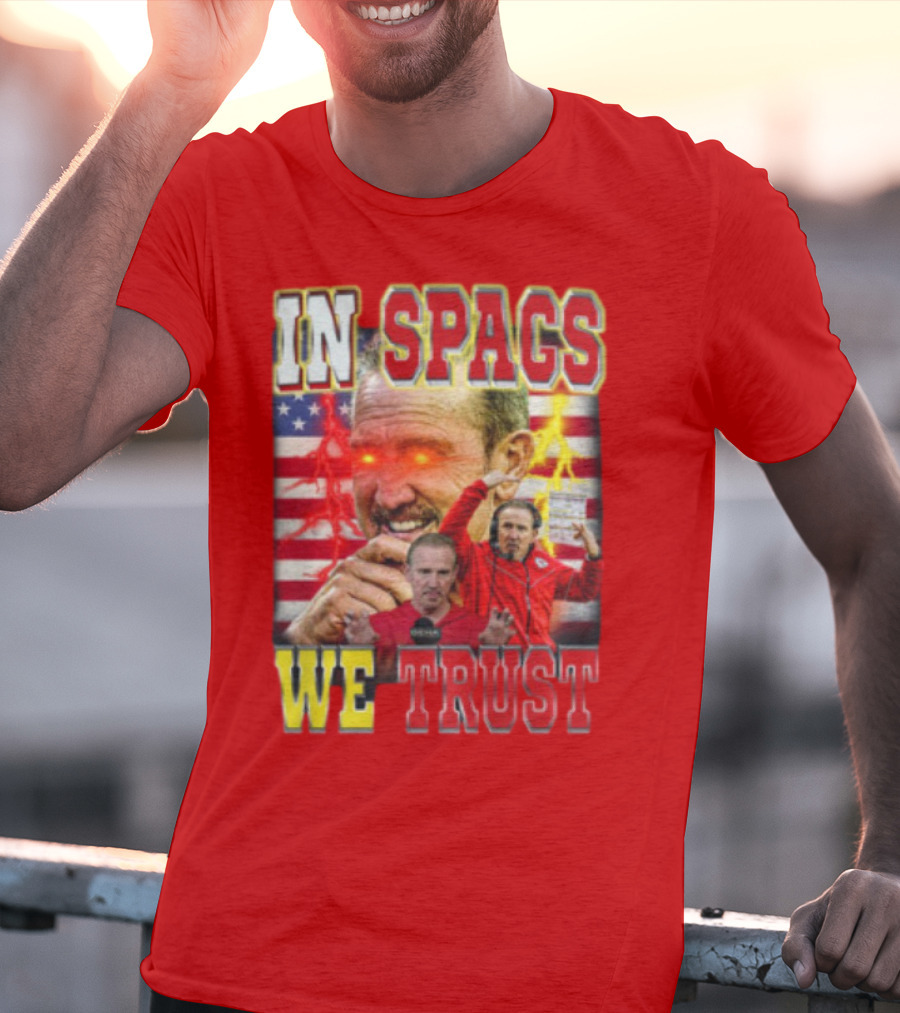 In Spags We Trust Chiefs USA Flag Football Coach Red Eyed T-Shirt