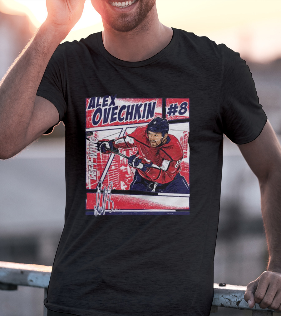 Alex Ovechkin #8 Washington Comic Left Wing Hockey T-Shirt