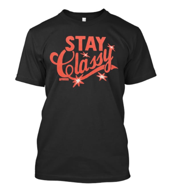Anchorman Stay Classy Red Text With Stars T-Shirt