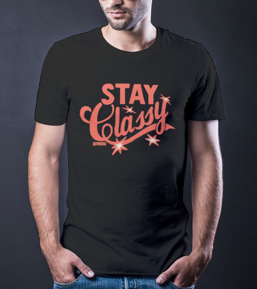 Anchorman Stay Classy Red Text With Stars T-Shirt