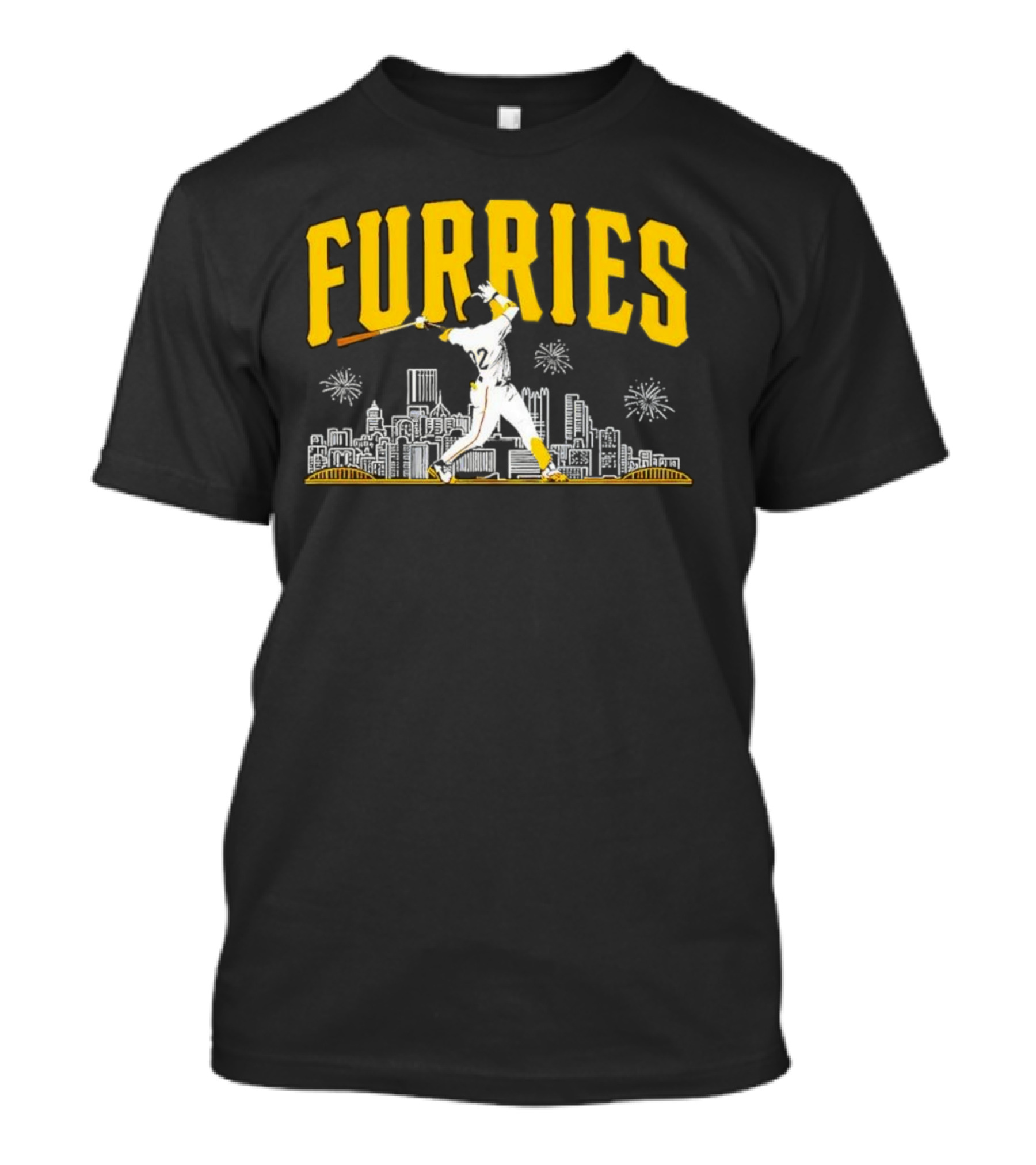 Furries Pittsburgh Baseball Skyline Batter Scene PGHCo T-Shirt