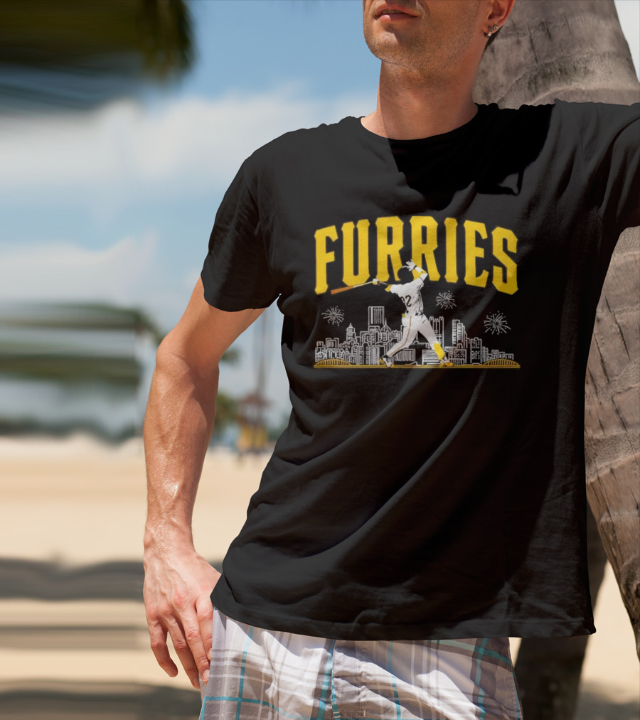 Furries Pittsburgh Baseball Skyline Batter Scene PGHCo T-Shirt