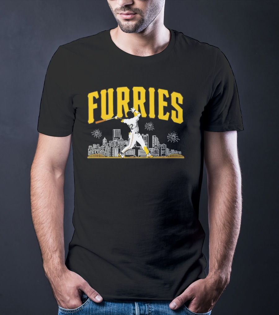 Furries Pittsburgh Baseball Skyline Batter Scene PGHCo T-Shirt