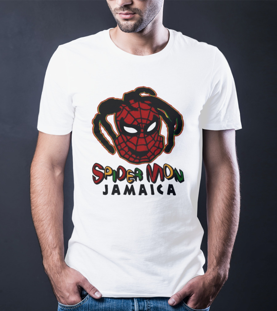 Spider Mon Jamaica Rasta Colors Face T-Shirt