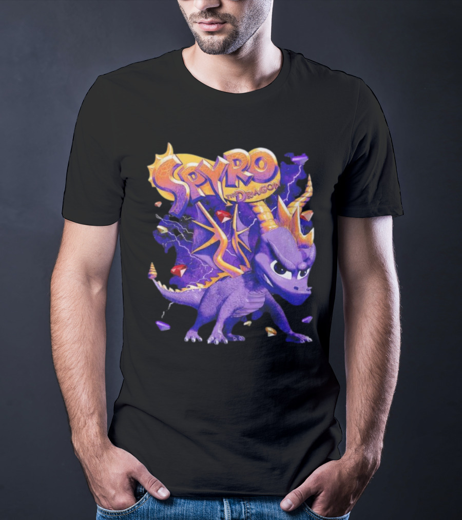 Spyro The Dragon Purple Lightning Gemstones Adventure T-Shirt