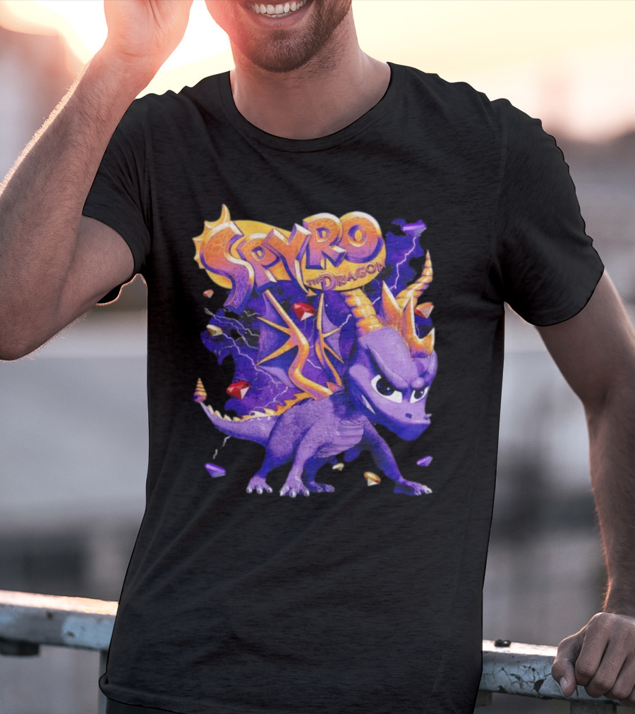 Spyro The Dragon Purple Lightning Gemstones Adventure T-Shirt