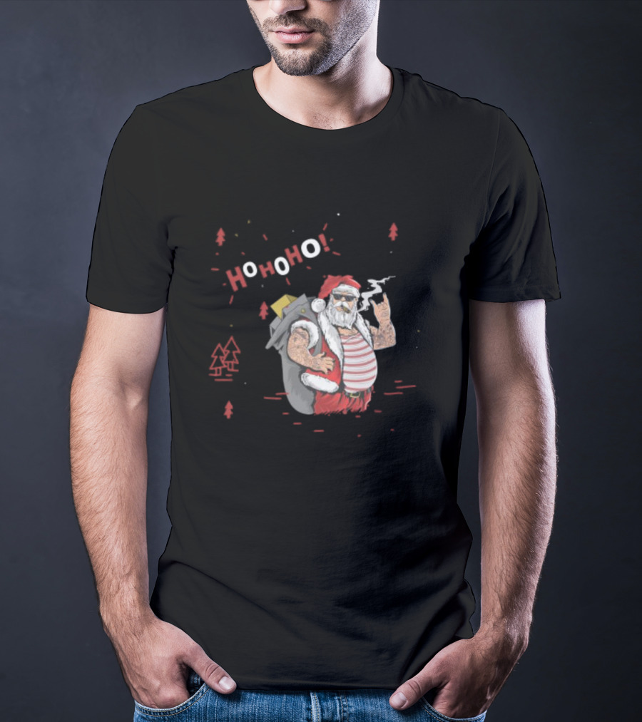 Santa Tricks With Ho Ho Ho Christmas T-Shirt