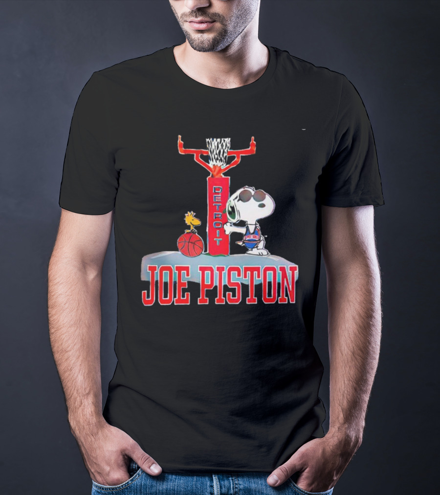 Detroit Joe Piston Snoopy Basketball Detroit T-Shirt