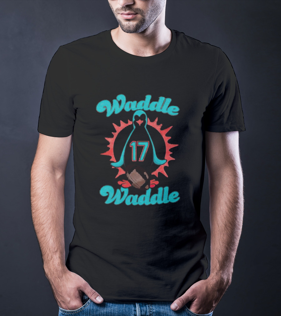 Waddle Waddle 17 Penguin Football Sunburst T-Shirt