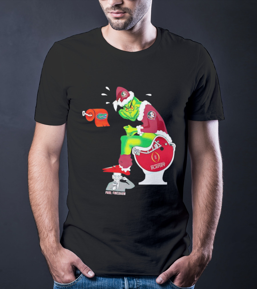 Grinch Florida State Seminoles College Football Playoff Toilet Helmet Paul Finebaum T-Shirt