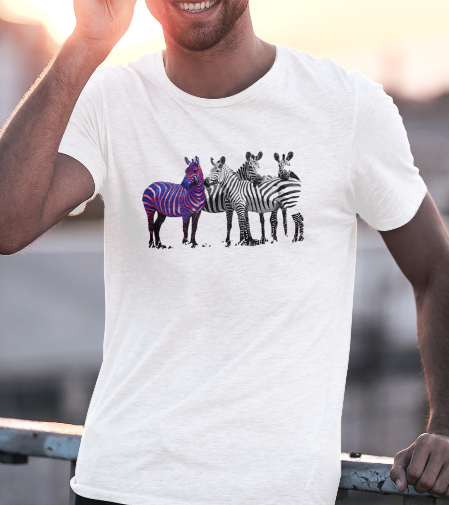 Buffalo Bills Zebra With Group Of Zebras In White And Black Stripes T-Shirt