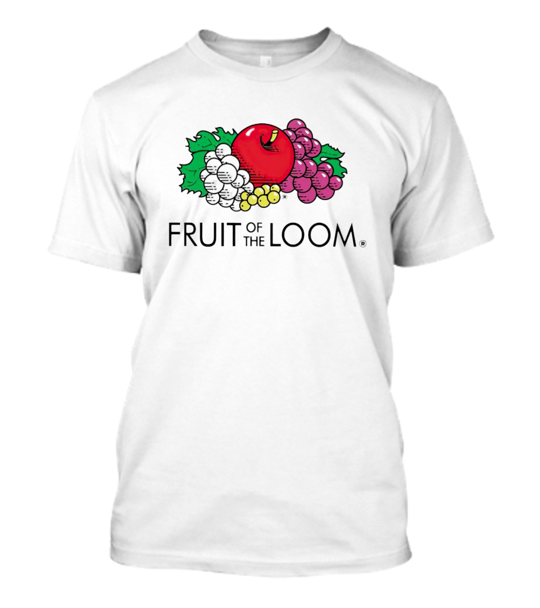FRUIT OF THE LOOM Logo With Apples Grapes And Leaves T-Shirt