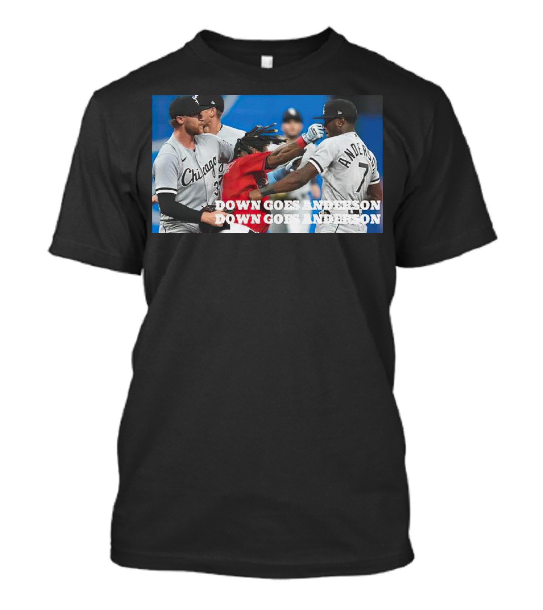 Down Goes Anderson Chicago Baseball Confrontation Scene T-Shirt