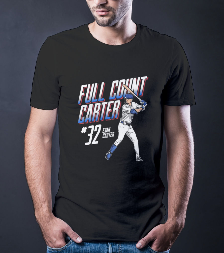 Full Count Carter #32 Evan Carter Texas Rangers Baseball Player T-Shirt