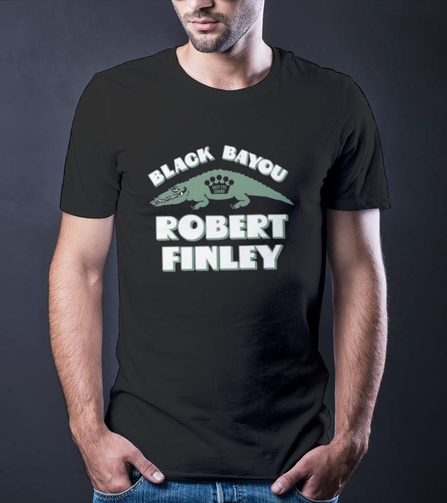 Robert Finley Black Bayou Lazy Eye Sound Alligator T-Shirt