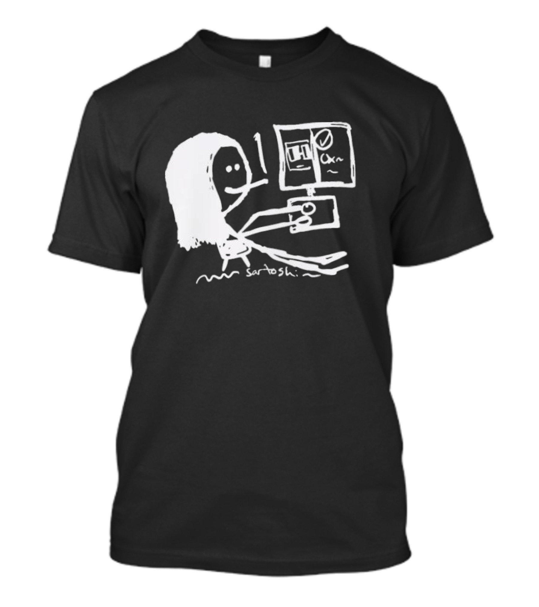 I Have 6 In The Office Stick Figure Computer Drawing Saratoshi T-Shirt
