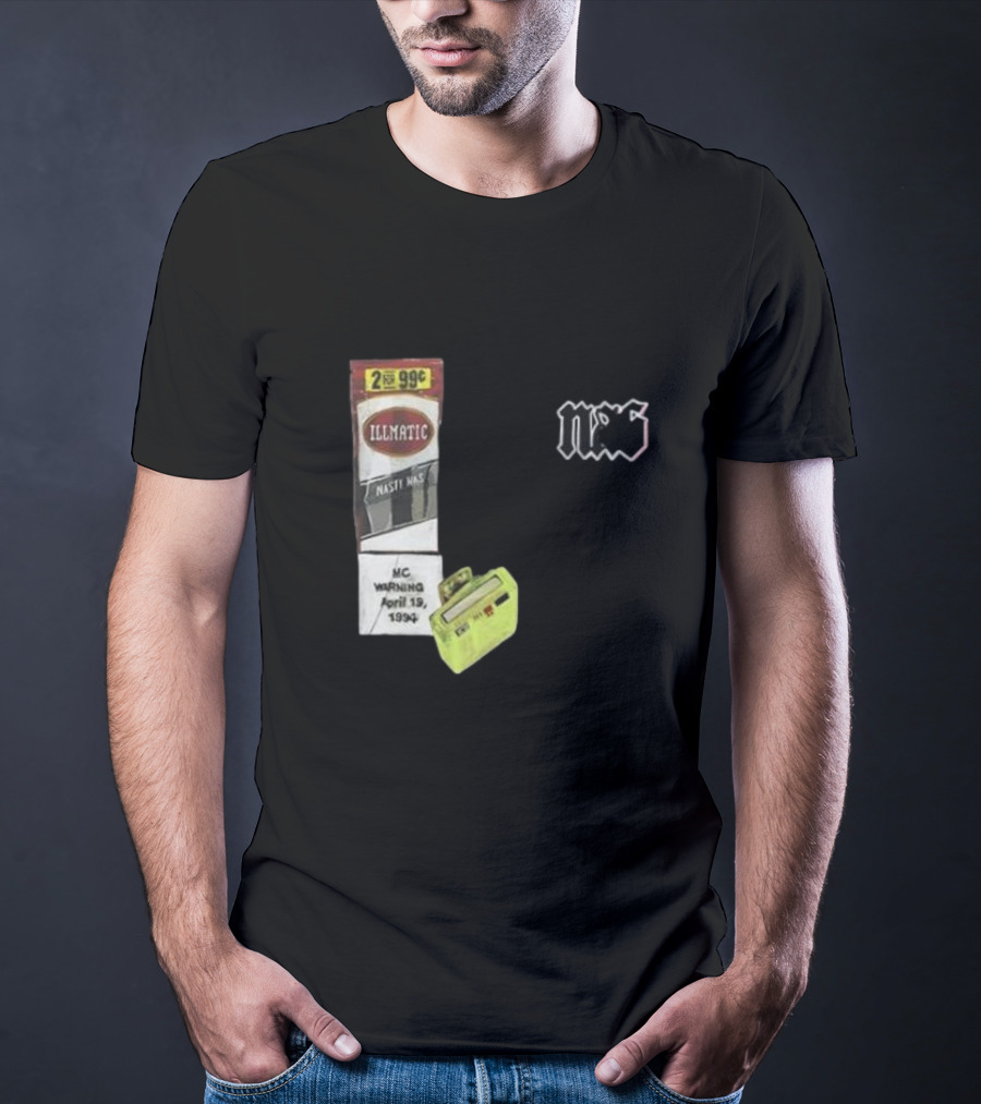 Original Nas 30 Years Illmatic MC Warning April 19 1994 Nasty Nas Iconic Off-Black T-Shirt