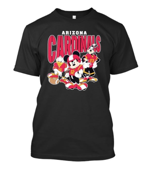 Arizona Cardinals Mickey Donald Duck Goofy Football Team T-Shirt