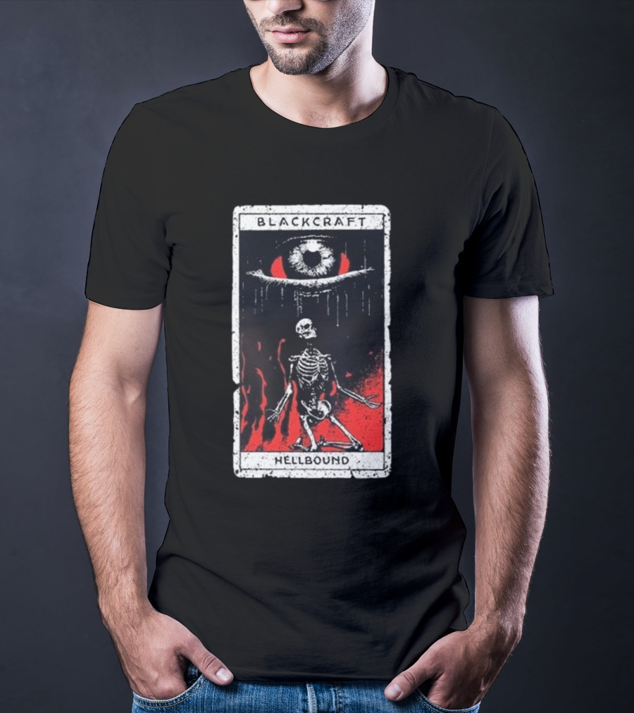 Blackcraft Cult Hellbound Tarot Skeleton Eye Flames T-Shirt