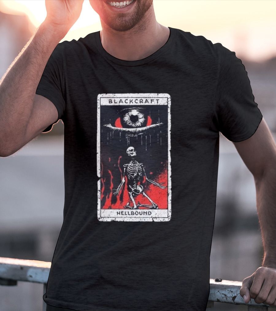 Blackcraft Cult Hellbound Tarot Skeleton Eye Flames T-Shirt