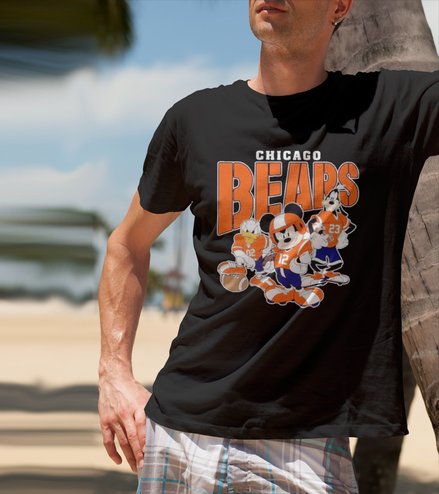 Chicago Bears Mickey Donald Goofy Football Team T-Shirt