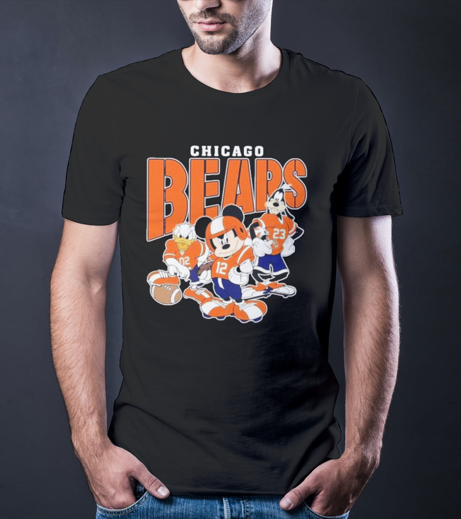 Chicago Bears Mickey Donald Goofy Football Team T-Shirt