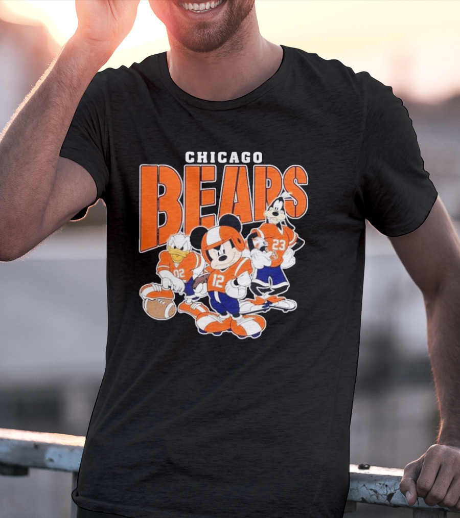 Chicago Bears Mickey Donald Goofy Football Team T-Shirt