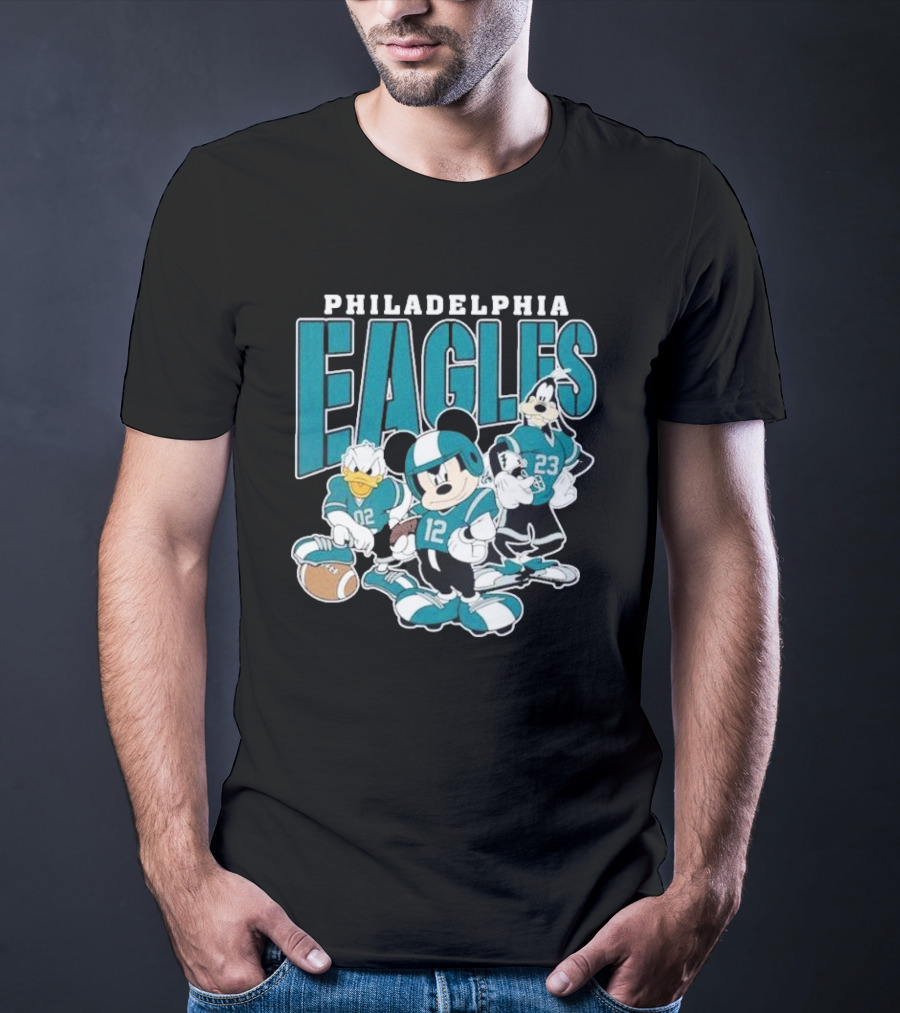 Philadelphia Eagles Mickey Donald Goofy Football Team T-Shirt