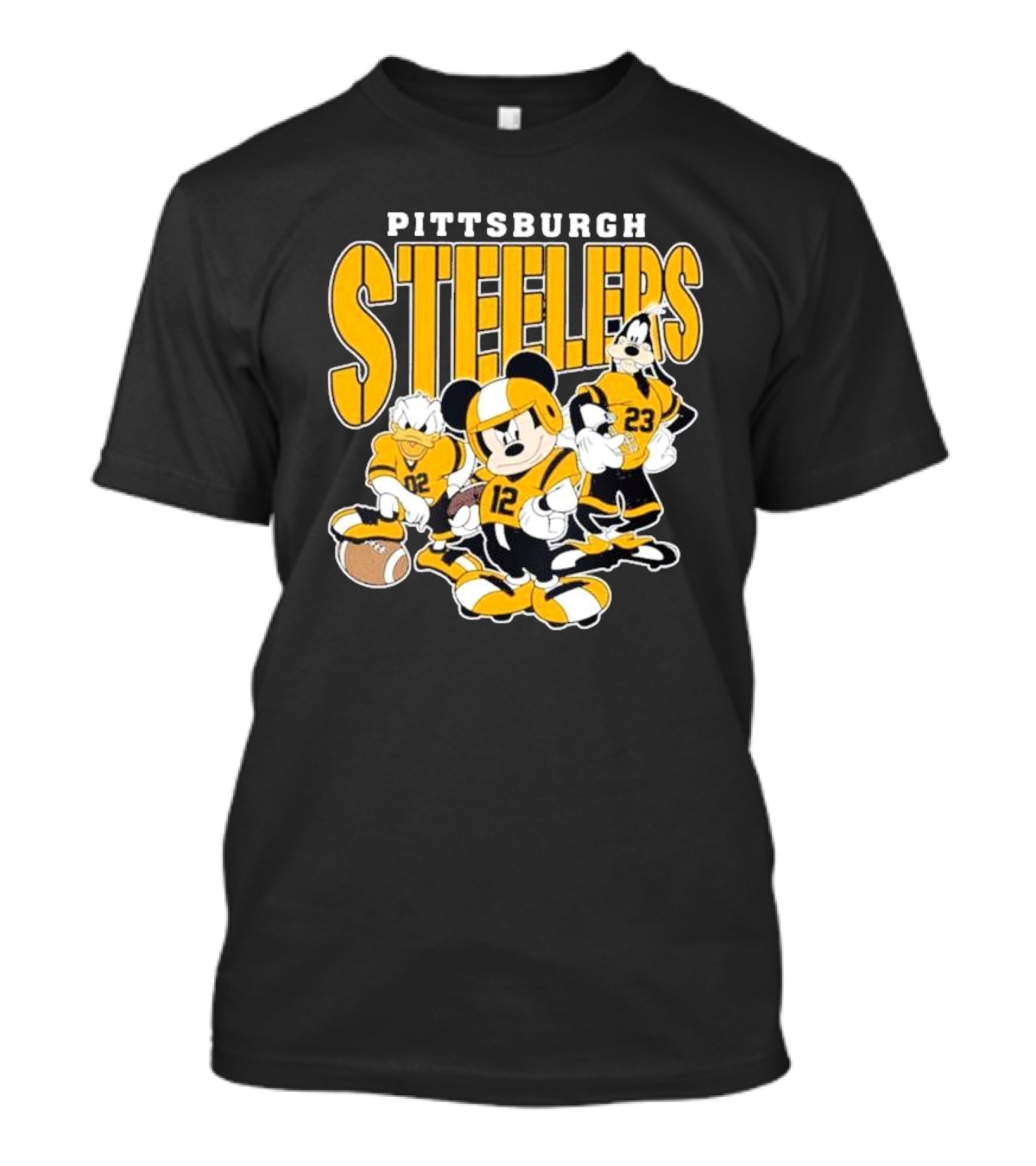 Pittsburgh Steelers Mickey Mouse Donald Duck Goofy Football Team T-Shirt