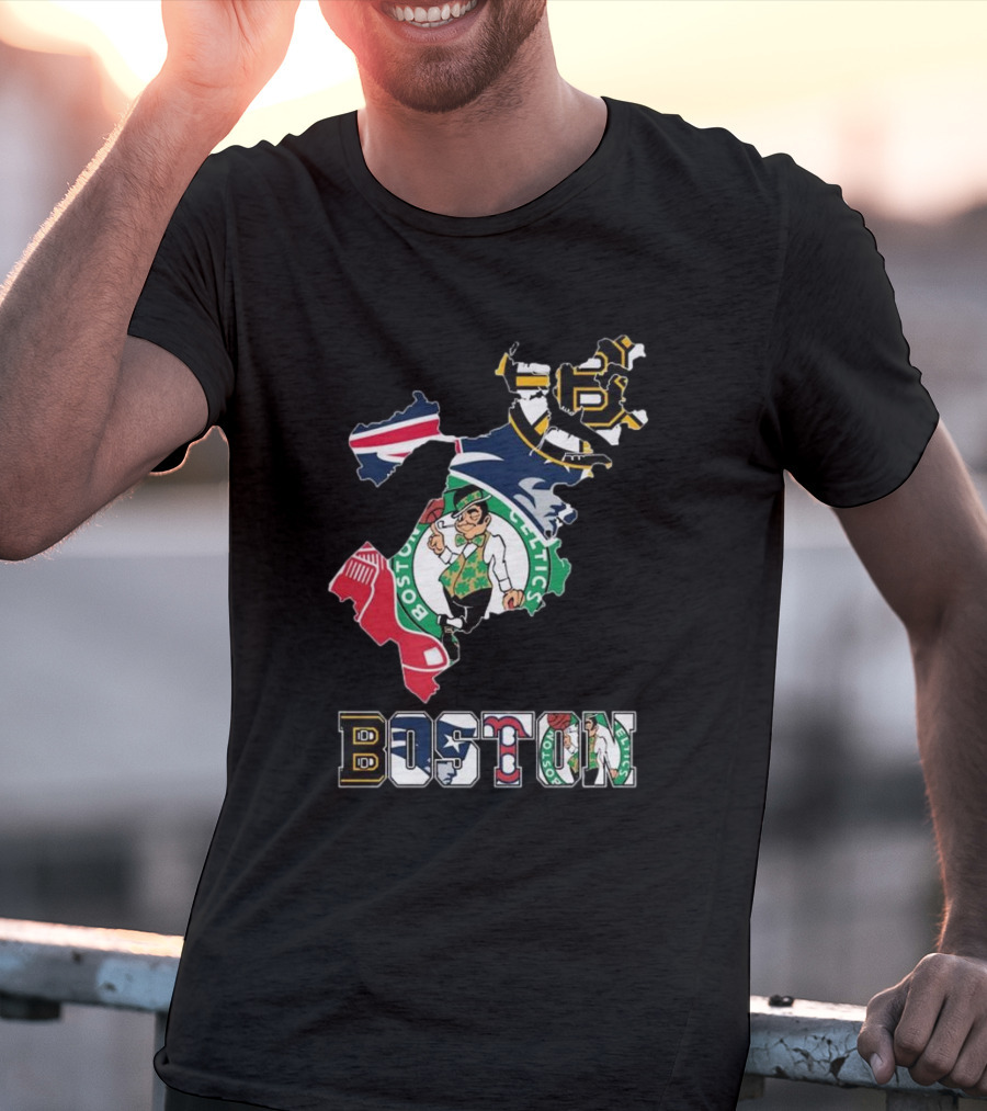Boston Celtics Bruins Red Sox Patriots Boston Sports Pride T-Shirt