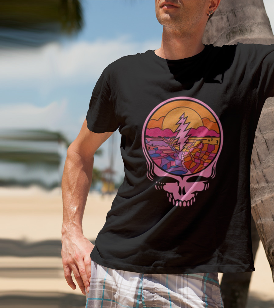 Grateful Dead The Canyon Steal Your Face Lightning Bolt Desert Sunset T-Shirt