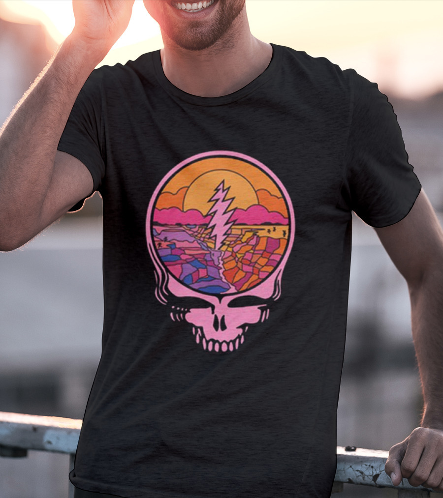 Grateful Dead The Canyon Steal Your Face Lightning Bolt Desert Sunset T-Shirt