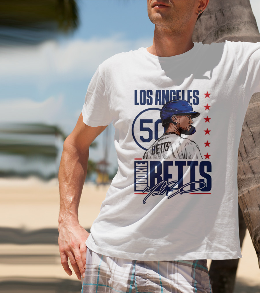 Mookie Betts 50 Los Angeles Dodgers Baseball Stars T-Shirt