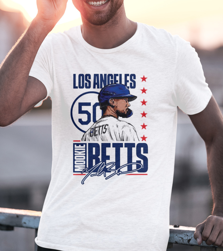 Mookie Betts 50 Los Angeles Dodgers Baseball Stars T-Shirt
