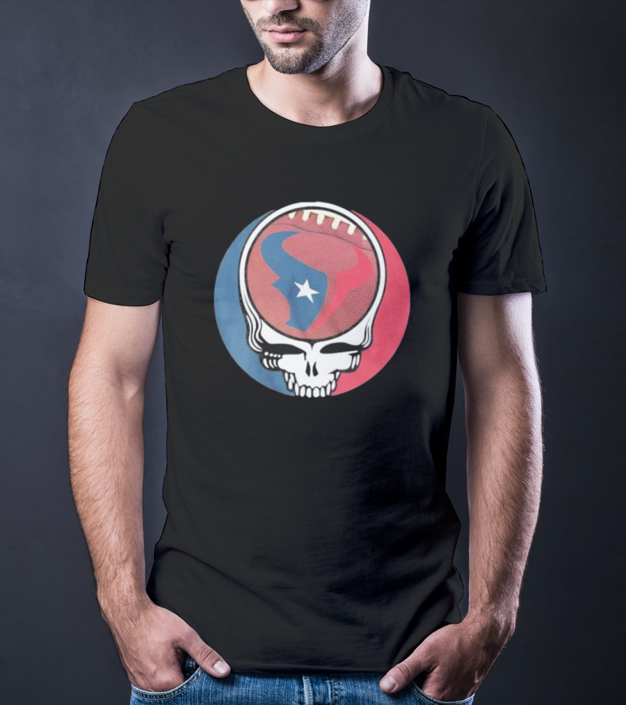 Original Houston Texans Grateful Dead Football Skull T-Shirt