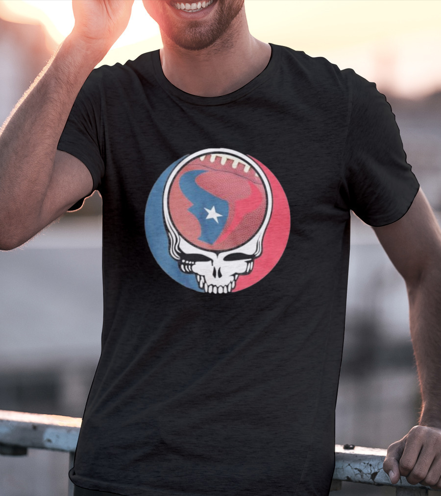 Original Houston Texans Grateful Dead Football Skull T-Shirt