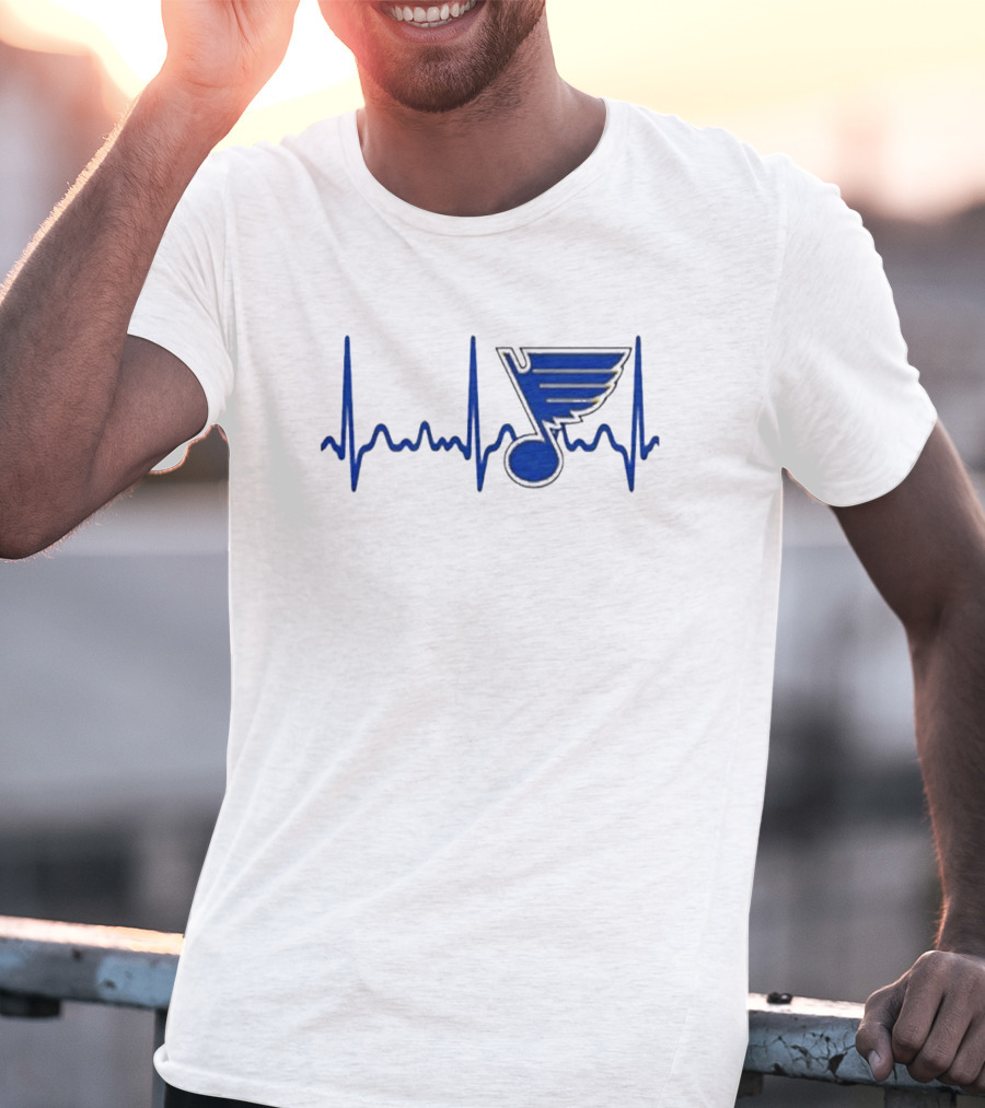 St Louis Blues Heartbeat Hockey T-Shirt