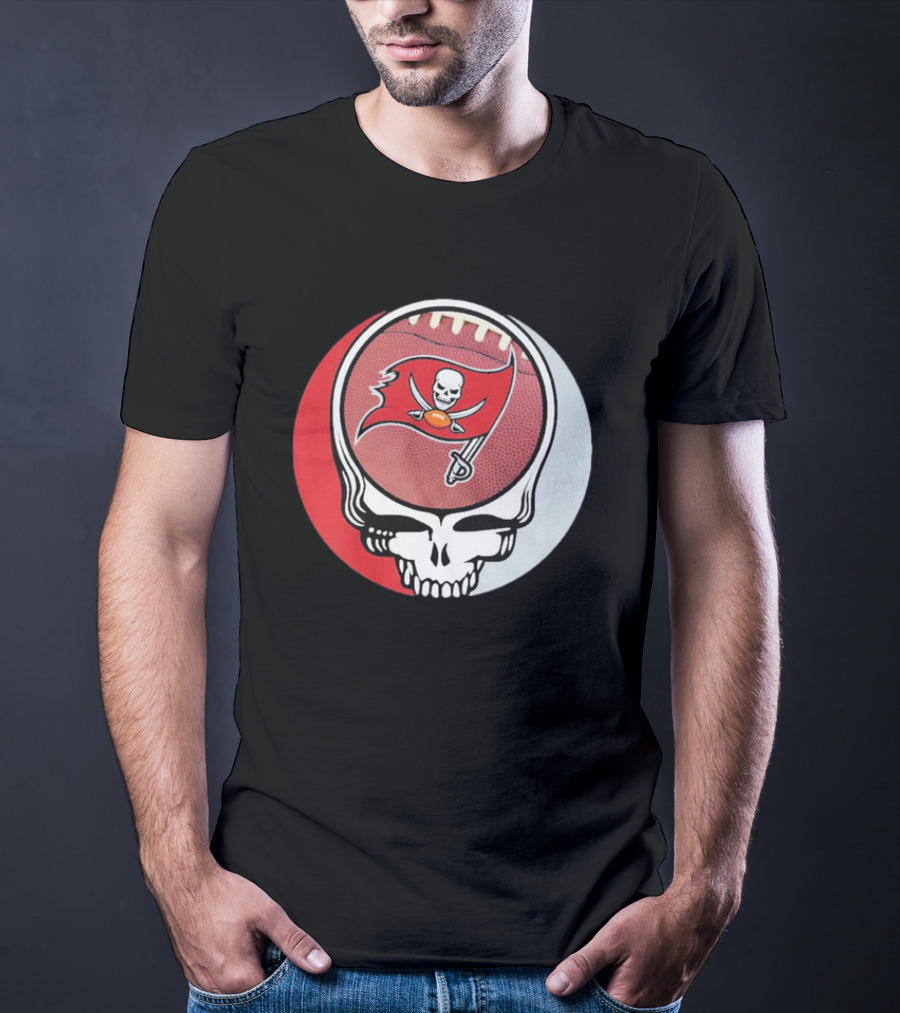 Tampa Bay Buccaneers Grateful Dead Skull Logo Custom T-Shirt