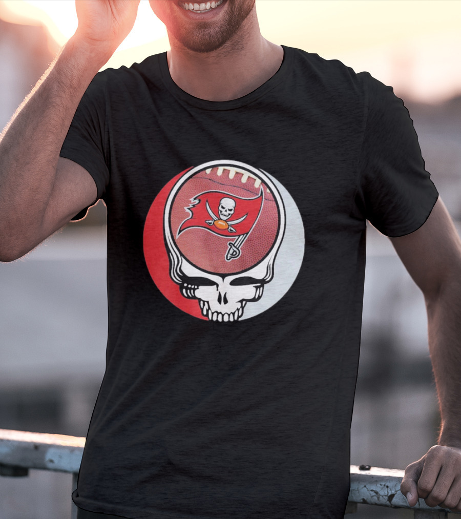Tampa Bay Buccaneers Grateful Dead Skull Logo Custom T-Shirt