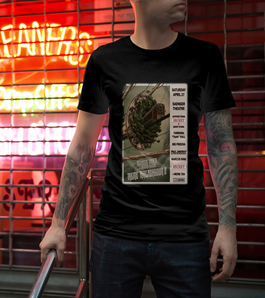 Trombone Shorty And Orleans Avenue Treme Threauxdown 8 Saenger Theatre April 27 With Tarriona Tank Ball And Big Freedia T-Shirt