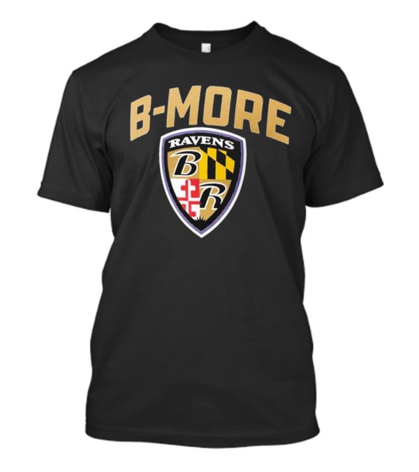 B-MORE Baltimore Ravens Logo Shield Ravens B R T-Shirt